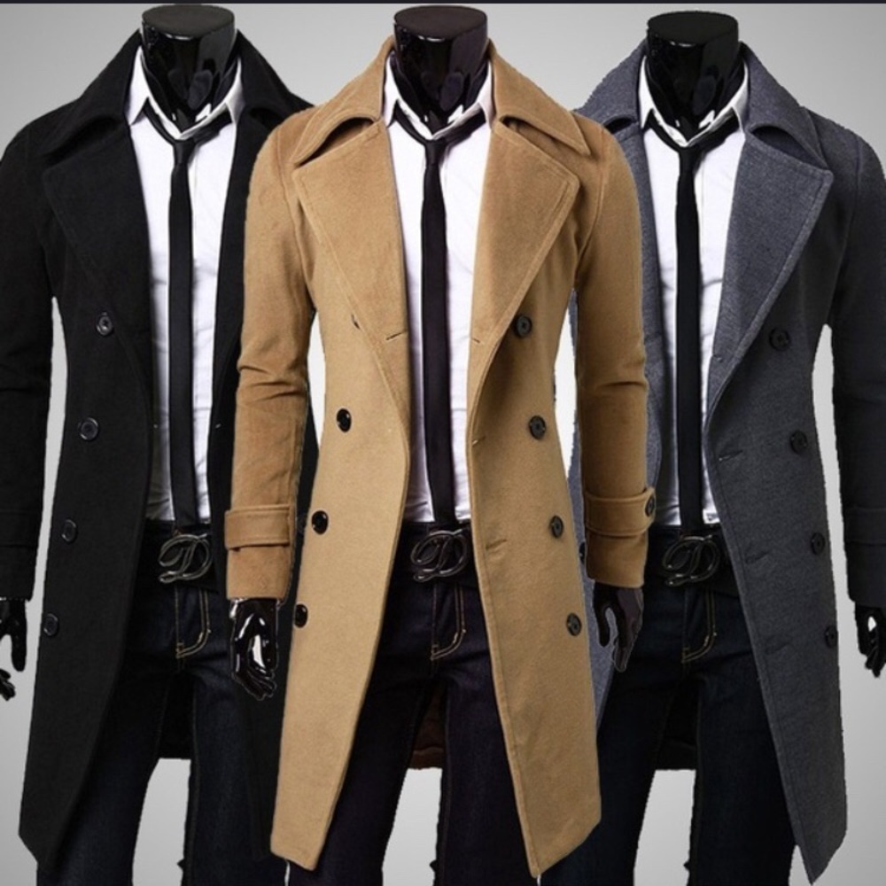 Men’s Trench coat winter double breasted